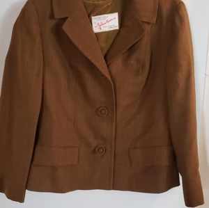 Vintage Johnson Dong Hong Kong Wool Womens Blazer EUC